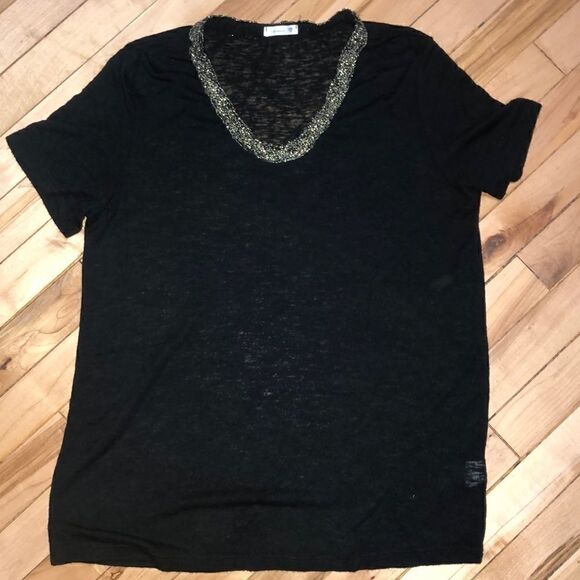Soprano Black top with gold stitching - Picture 1 of 4